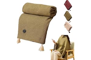 Portable Heated Shawl, Portable Heated Shawl Wraps for Women, 15s Fast Warmth Soft Zipper Electric Heat Blanket, 3 Heating Le