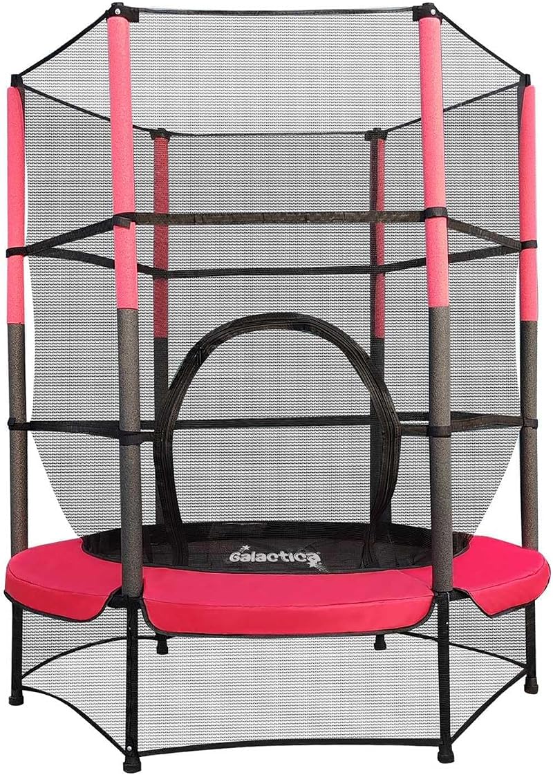 WestWood GALACTICA NEW Mini Trampoline 4.5ft 55in Safety Net Enclosure Red