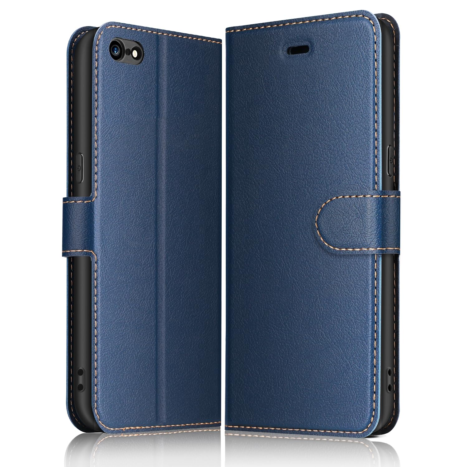 ELESNOW Phone Case for iPhone 6 Plus / 6S Plus, Flip Wallet PU Leather Card Holder with RFID Blocking Magnetic Closure Stand Cover for Apple iPhone 6 Plus / 6S Plus (Blue) — image 1