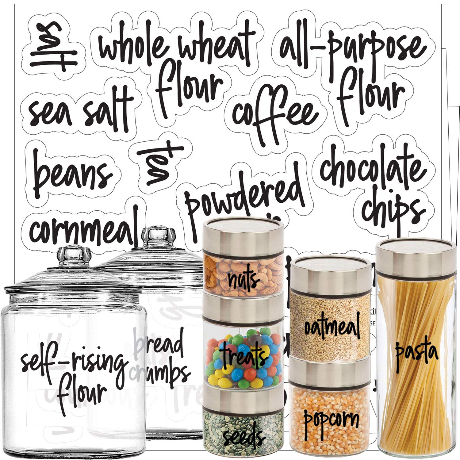 Kitchen Food Organization Clear Gloss Labels Set Of 19 Basics