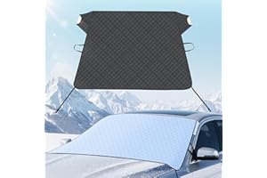 FLORICH Car Windshield Cover for Ice and Snow Heavy Duty 600D Oxford Fabric with Side Mirror Cover,Standard Winter Frost Hail Protector for Most Car, Truck, SUV, Van and MPV (66x 47Inch)