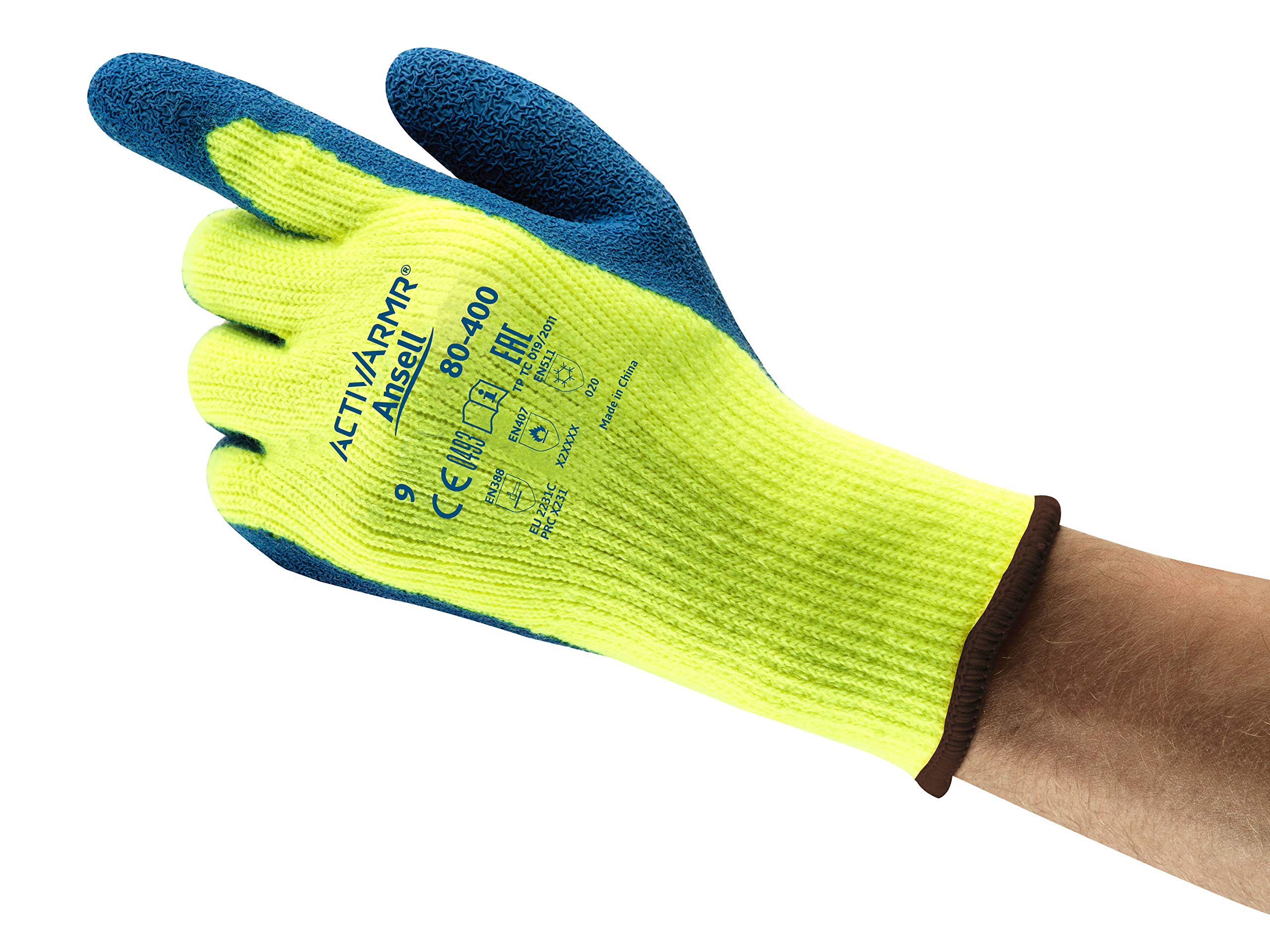 Ansell ActivArmr 80-400 Heat Resistant Work Gloves, Professional Protection, Durable Design and Strong Grip, Industrial Heavy Duty Glove, Construction, Gardening, Blue, Size XL (12 Pairs)