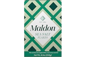Maldon Salt, Sea Salt Flakes, 8.5 oz (240 g), Kosher, Natural, Handcrafted, Gourmet, Pyramid Crystals (Packaging May vary)
