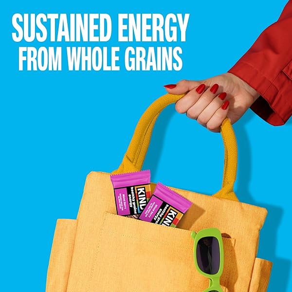 KIND HEALTHY GRAINS ENERGY BARS, MIXED BERRY, GLUTEN FREE, HEALTHY SNACKS, 19G WHOLE GRAINS, 5 COUNT