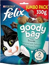 FELIX Goody Bag Seaside Mix Cat Treats 330g Pack of 5 Salmon Pollock Trout
