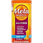 Metamucil 4-in-1 Psyllium Husk Fiber Supplement, Sugar-Free, 114 teaspoons, Orange Flavored, Daily Fiber Powder for Digestive Health, made with Plant-Based Psyllium Husk Fiber