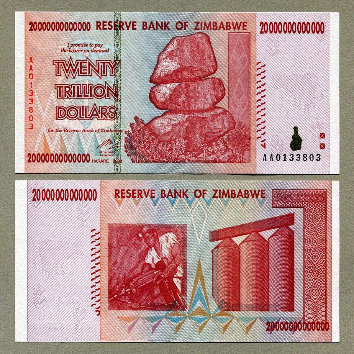 RBZ Collectibles Currency Note Set - Zimbabwe 100, 50, 20 and 10 Trillion Dollar Note Bills, Obsolete Banknotes for Collectible Value - Image 5