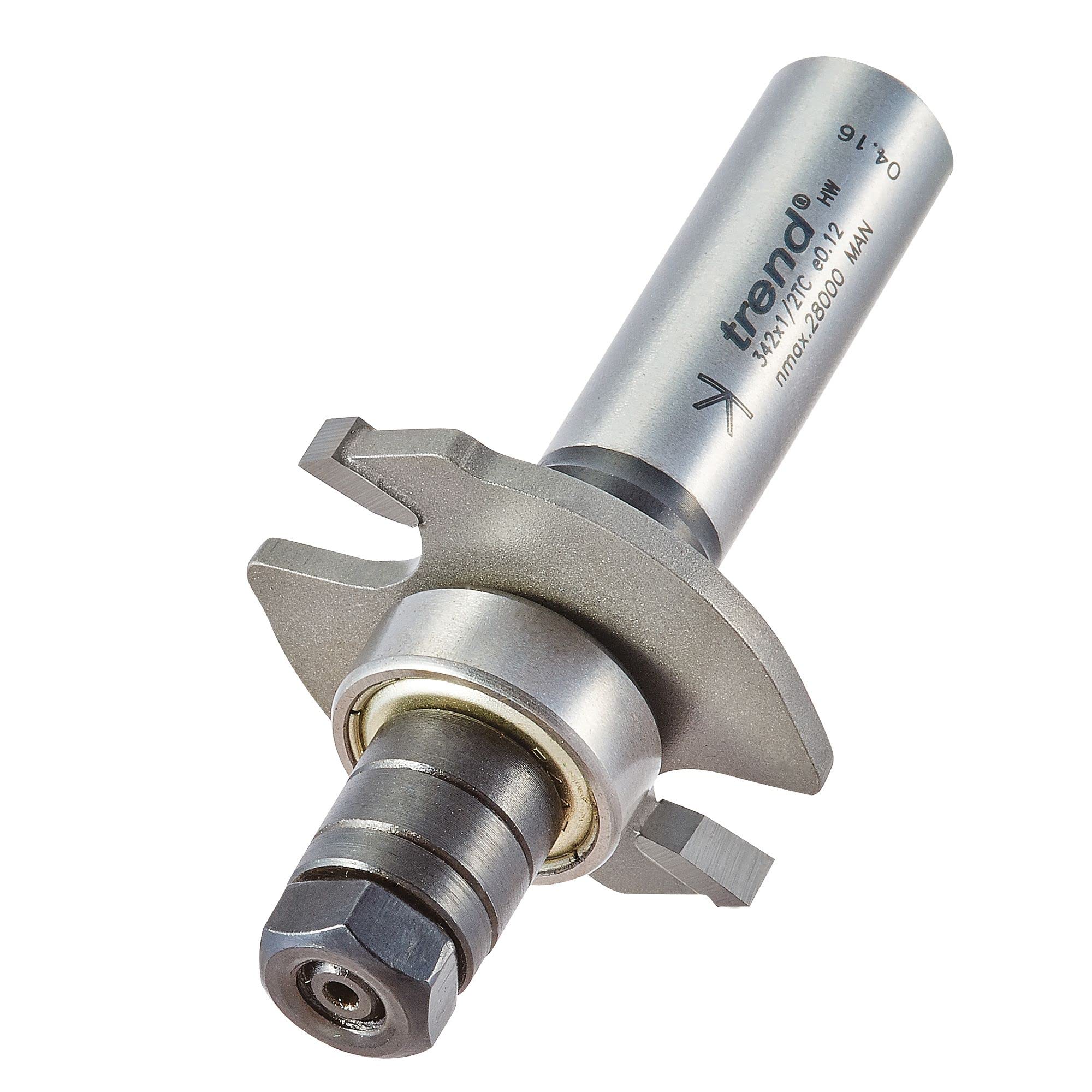 Trend Professional Bearing Guided Biscuit Jointer Router Cutter, 1/2 Inch Shank, 4mm Cut Length, Biscuit Sizes No.0, 10 & 20, 342X1/2TC โ image 1