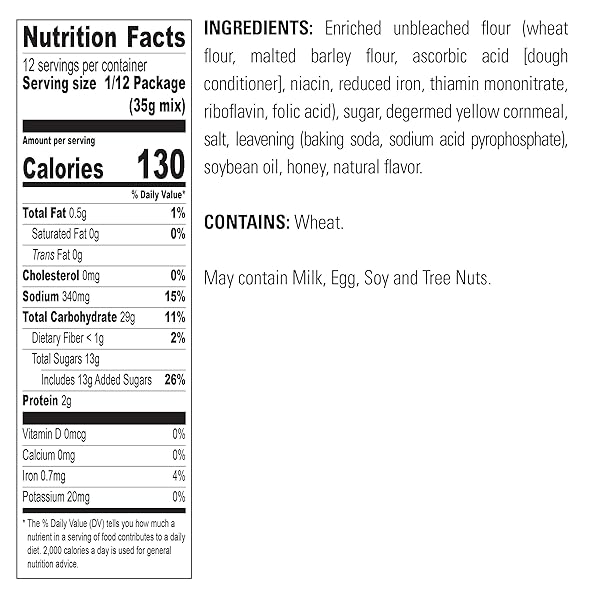 KRUSTEAZ HONEY CORNBREAD AND MUFFIN MIX, NO ARTIFICIAL FLAVORS AND NO ARTIFICIAL COLORS, BAKING MIX, 15-OUNCE BOX