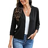 GraceSelect Women's Cardigans Sweater 2026 Trendy, Open Front 3/4 Sleeve Lightweight Cropped Shrugs Bolero for Dresses Tops