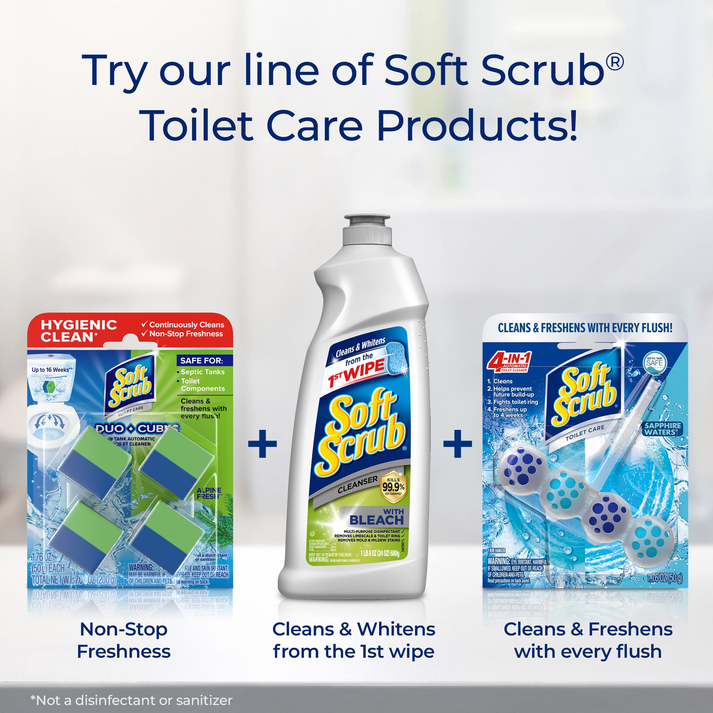 Soft Scrub In-Tank Toilet Cleaner Duo-Cubes, Alpine Fresh, 2 Count