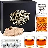 Whiskey Decanter Set for Men Decanter Set with Glasses Crystal Whiskey Bottle Luxury Birthday Gifts For Men Gifts for Father's Day Christmas Gifts (LOVE DAD)