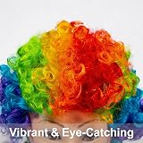 SHATCHI Afro Wig Curly Rainbow Fancy Dress Unisex 60s 70s 80s Costume view 3