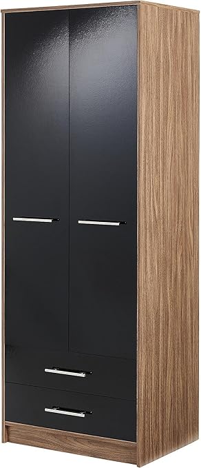 Tesco New Lindon 2 Door 2 Drawer Double Wardrobe Walnut Effect