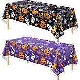 OHOME Halloween Decorations - Disposable Plastic Halloween Tablecloth | Halloween Party Decorations Favors Supplies for Table Decor Indoor Outdoor Backdrop Banner,2 Pack