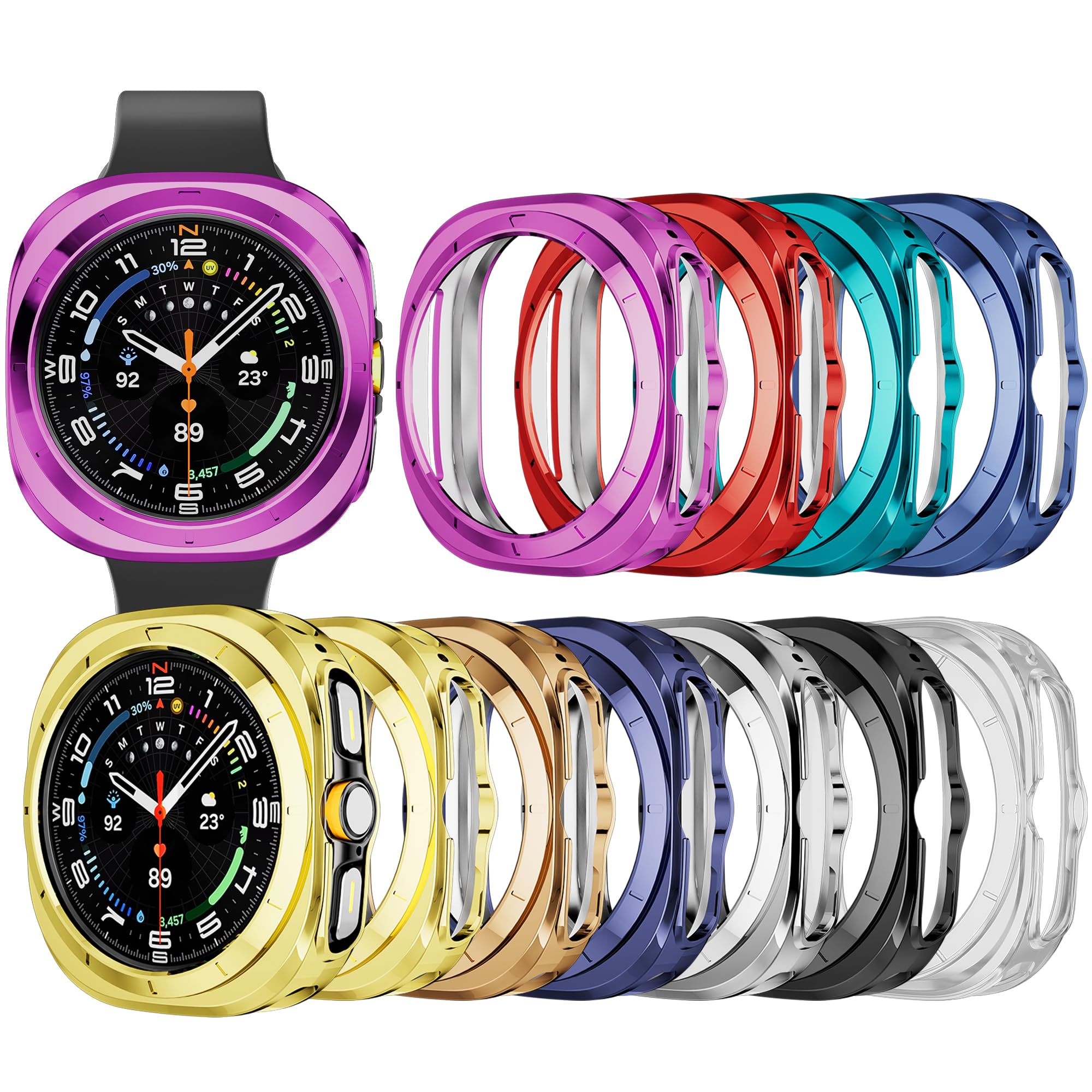 View 1 of 10-Pack Wugongyan Case for Samsung Galaxy Watch Ultra 47mm 2025/2024 Scratch Resistant Flexible TPU Cover Protective Bumper for Galaxy Watch Ultra Smartwatch Accessories (10-Pack)