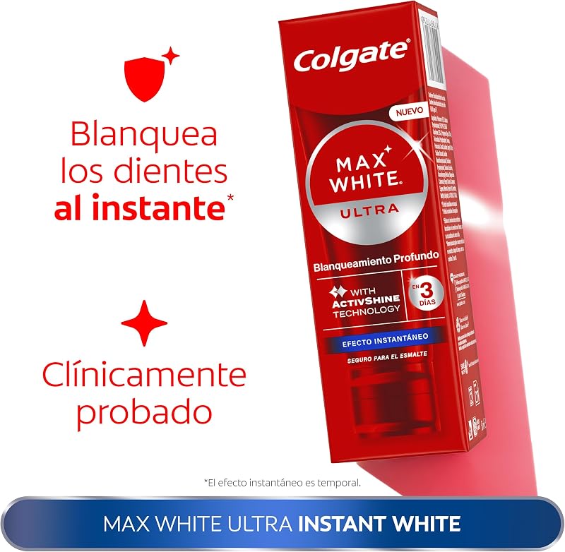 Max White Ultra Efecto Instantáneo, Pasta Blanqueadora, 50ml