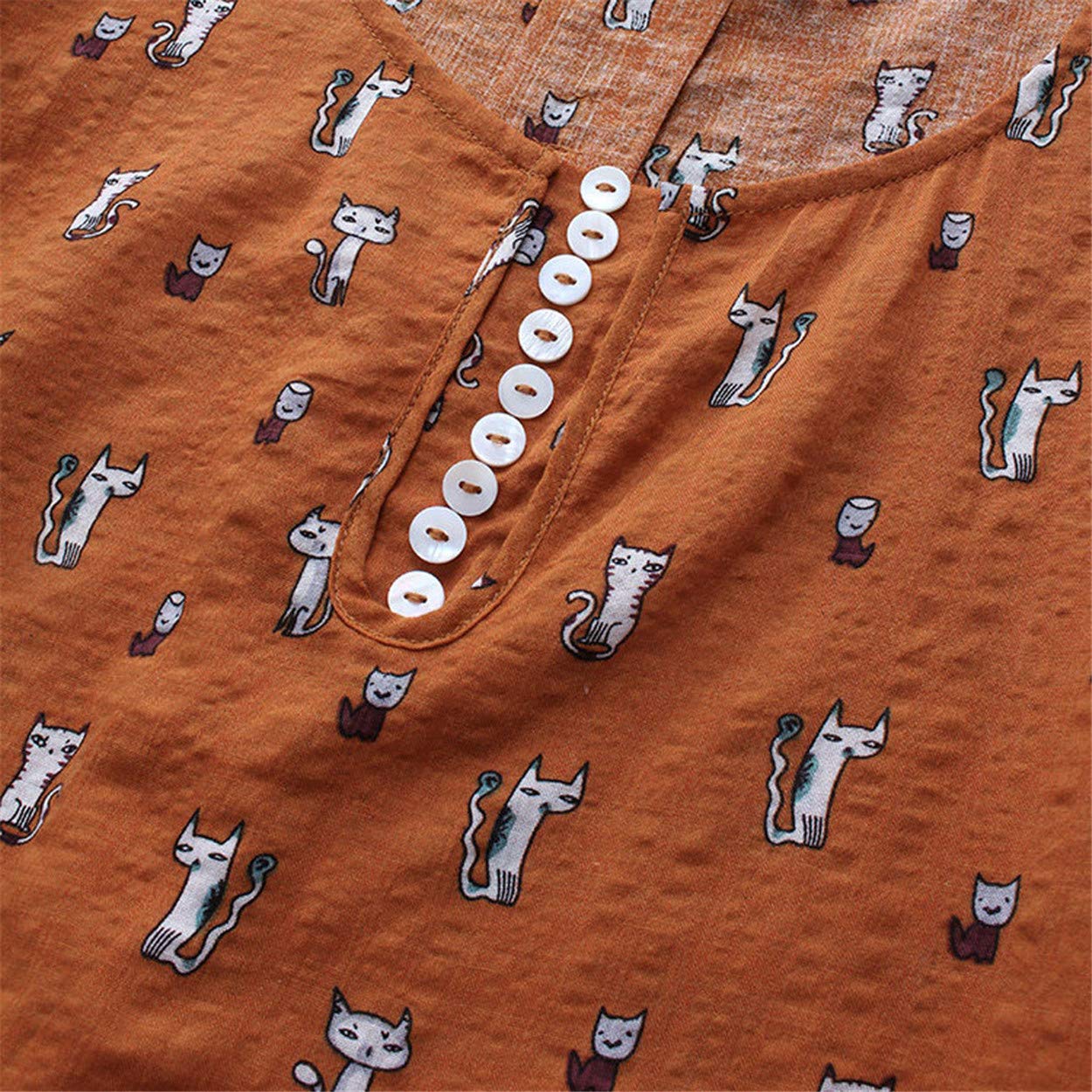 TIFENNY Womens Vintage Floral Printed Pullover O-Ncek Layered Long Sleeve Button Long Shirt Tops Sweatshirt