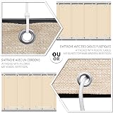 VOUNOT Balcony Privacy Screen 90x600cm HDPE Beige Wind UV Weatherproof view 6