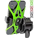 Mongoora Bike & Motorcycle Phone Mount w/ 3 Bands (Black, Red, Green) Cell Phone Holder for Bicycle Handlebar Easy to Install