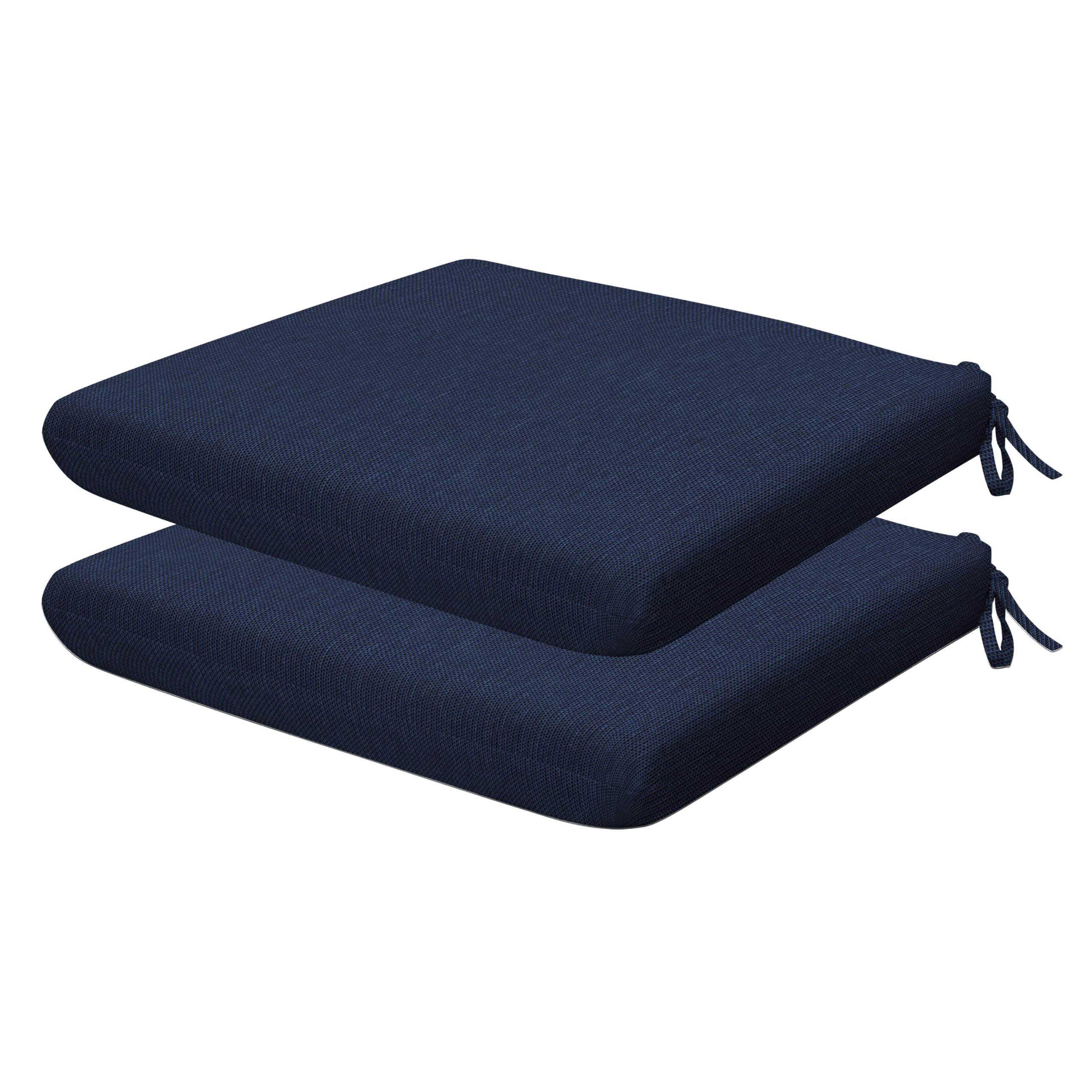 Honeycomb Outdoor Set of 2 Seat Pads, 18 x 17.5, Textured Solid Indigo Blue Universal Chair Cushions for Patio Furniture Image Honeycomb Outdoor Set of 2 Seat Pads, 18 x 17.5, Textured Solid Indigo Blue Universal Chair Cushions for Patio Furniture Image