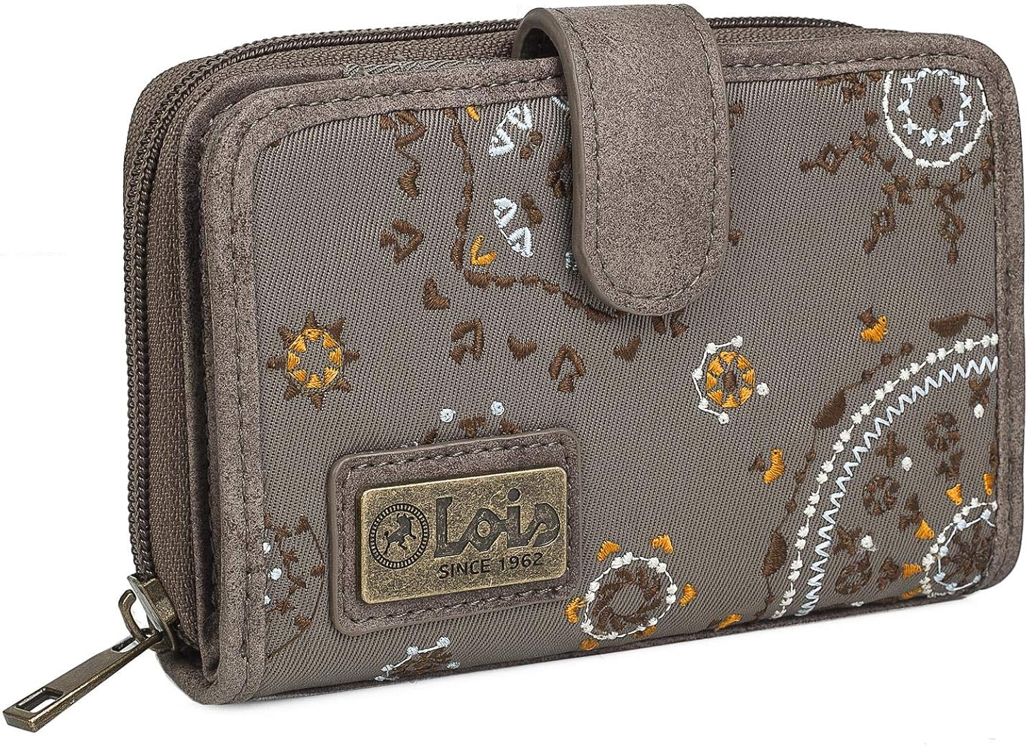 MultiValue Damen Geldbörse Blatt-Schnappen Design - Kleine Brieftasche Mit Reißverschlussfach Für Münzen | Mehrere Kartenfächer | Blau