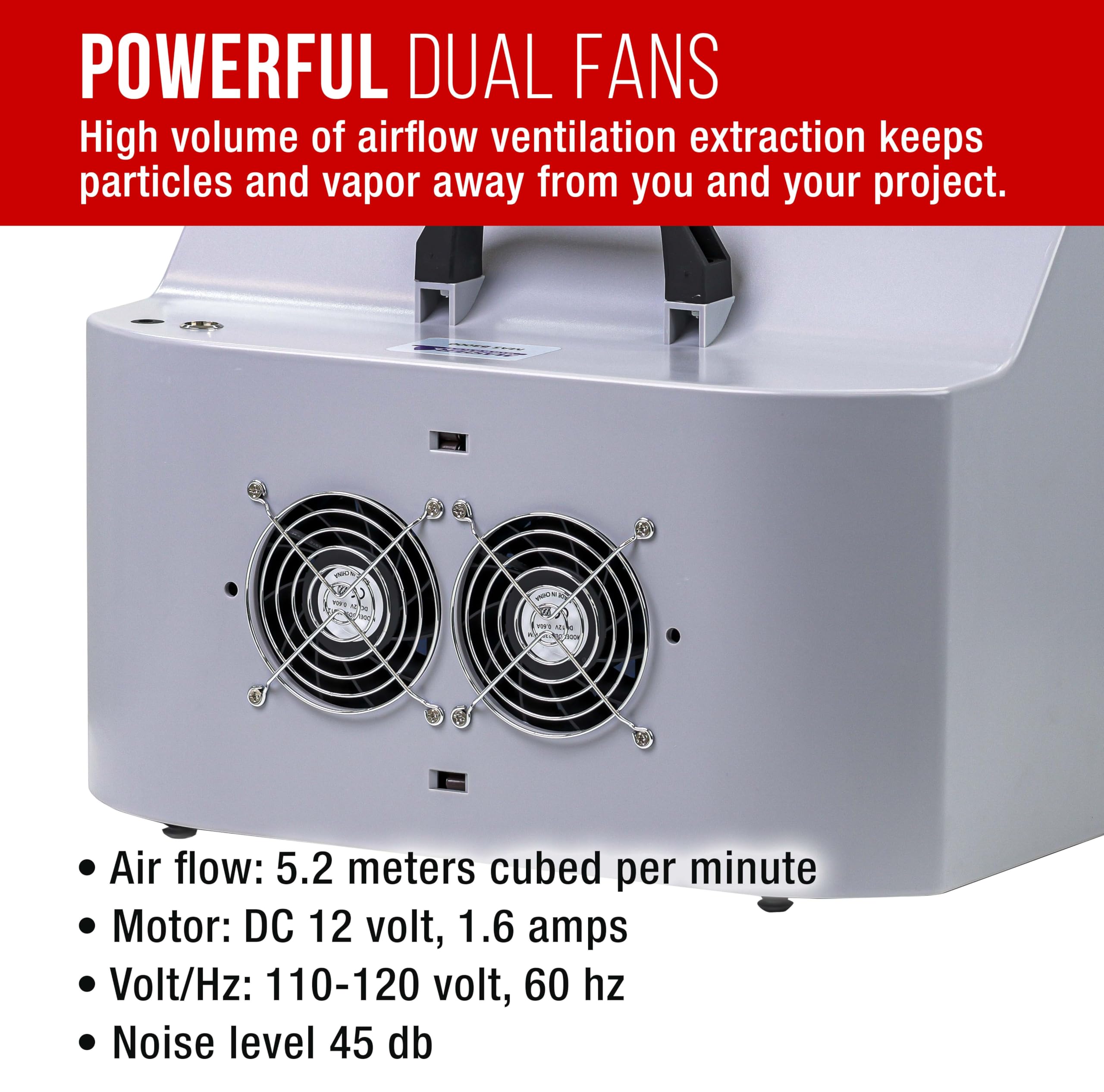 Master Airbrush Portable Airbrush Spray Booth Kit with Dual Exhaust Fans, 4 LED Lights, Turntable & Extension Hose, 16