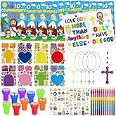 Cinrobiye 72 PCS The Ten Commandments Coloring Books Party Favors Set Religious Goodie Bag Fillers Christian Jesus Bible DIY Scene Stickers Tattoos Prizes Gift Craft for Sunday School (Bible)