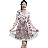 GloryStar Women's German Dirndl Beer Dress 3 Pieces Costumes for Bavarian Oktoberfest Carnival Festival