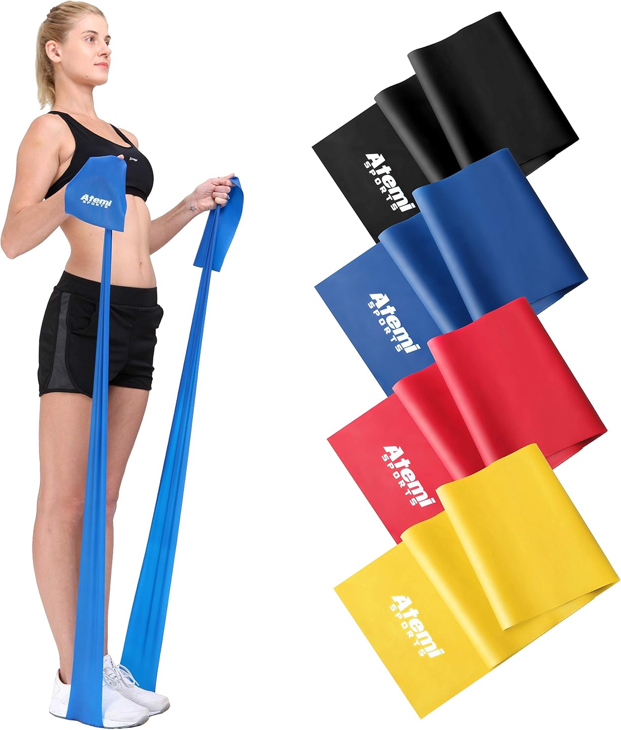 Atemi Sports Physio Band 1.2m or 2m Resistance Bands for Women or Men