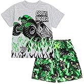 Monster Jam T-Shirt and Shorts Outfit Set Toddler to Big Kid Grave Digger