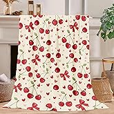 Cherry Blanket Cherry Throw Blanket Super Soft Plush Flannel Bedding Gifts for Boys Girls Men Women Lovers Adults Stuff for Sofa Bed Room Decor 40"X50"