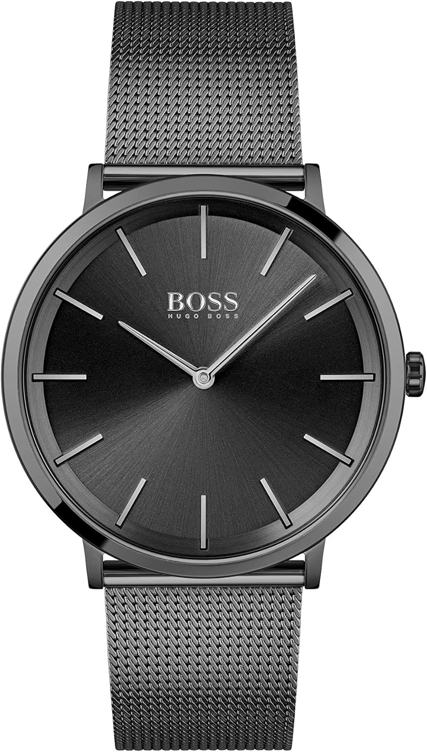 BOSS Analogue Quartz Watch for Men SKYLINER Collection with Black Stainless Steel Mesh Bracelet - 1513826