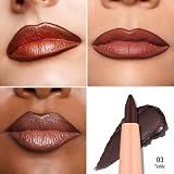 OULAC Matte Brown Lip Liner Pencil 03 Teddy Waterproof 24H+ Pigmented Vegan view 4