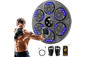 LOLBOX Music Boxing Machine for Adults, Smart Bluetooth Boxing Machine with Boxing Gloves, Boxing Wall Mount Machine for Kids,Boxing Target Workout Punching Equipment for Home(Upgrade)