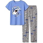 Beezizac Little Big Boys Pajamas Cozy Short Sleeves & Pants Cool 2-Piece PJ Set Kid Sleepwear Size 6-18