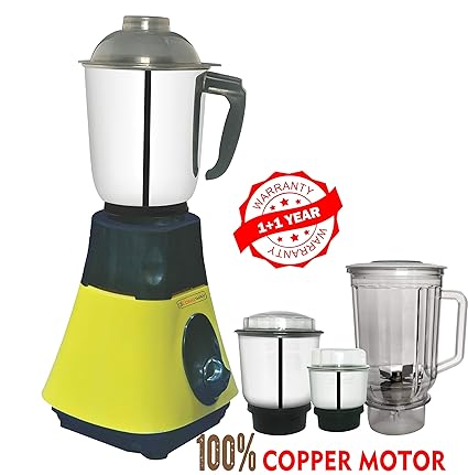 LONGWAY Super DLX 750 WATT 4 JAR Mixer Grinder Powerful Copper Motor with 1+1 Year Warranty