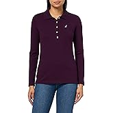 Nautica Womens Long Sleeve Solid Collared Polo Shirt