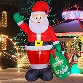 Lumiwind 8FT Giant Christmas Inflatable Santa Claus with Gift Bag Decorations, Blow Up Yard Decoration with Built-in LED Lights Huge Xmas Indoor Outdoor/Outside Décor for Lawn Garden Holiday Party