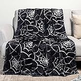 Gothic Spider Web Blanket - Perfect for Gothic Room Decor,Spooky Home Decor, Ideal Gothic Decor Accent,Black Horror Blanket, Soft Flannel for Couch, Bed, and Haunted Mansion Use (50
