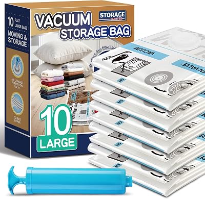 Storage Master Vacuum Storage Bags Space Saver 80% More Space With Hand Pump 10