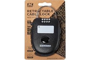 XCMAN Snowboard Lock with 30inch Ski Lock, Ski Locks Cable Retractable, Snowboard Lock Cable,Bike Locks and Suitcases,Secure 4-Digit