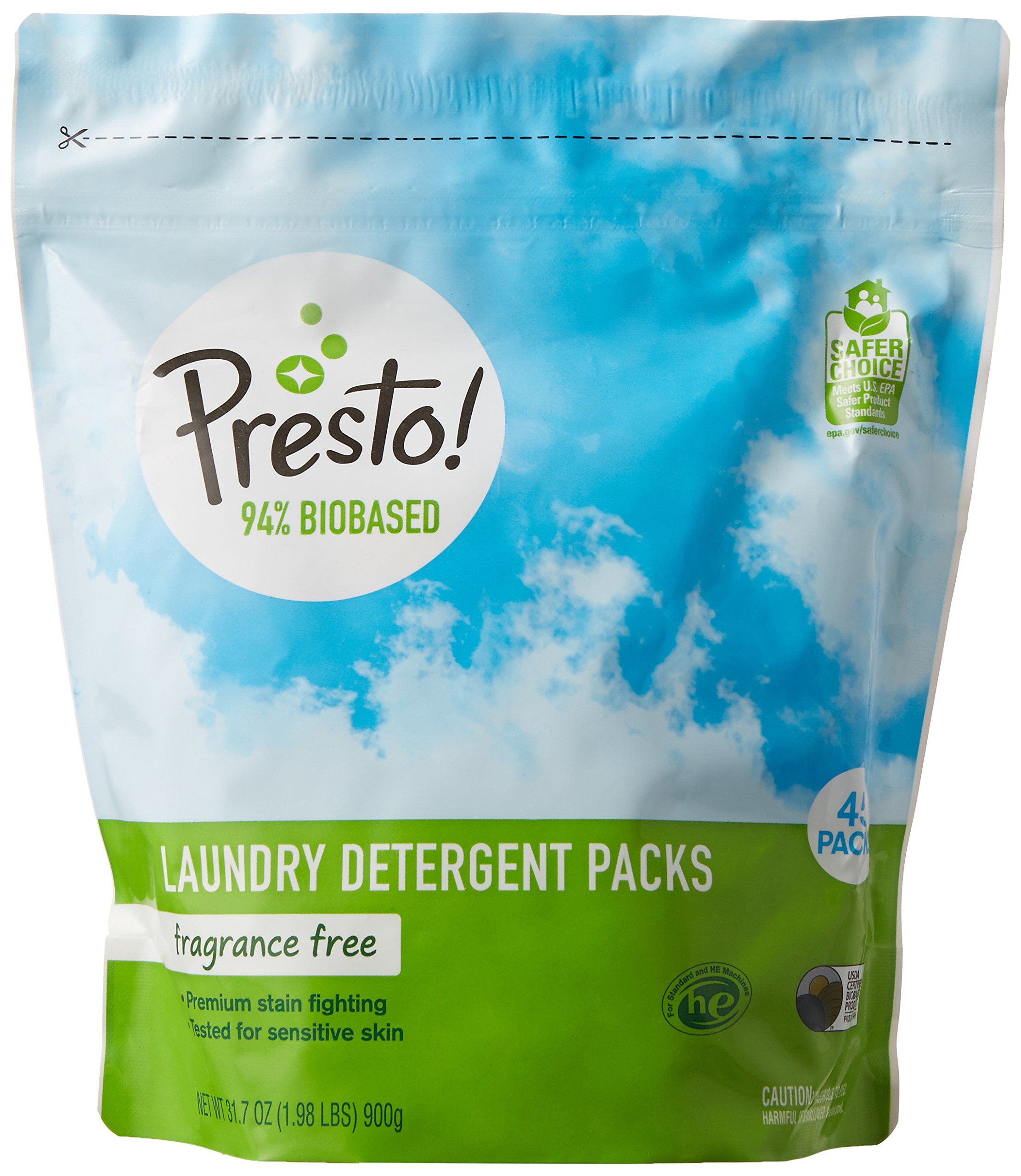 Amazon Brand Presto! 94 Biobased Laundry Detergent Packs