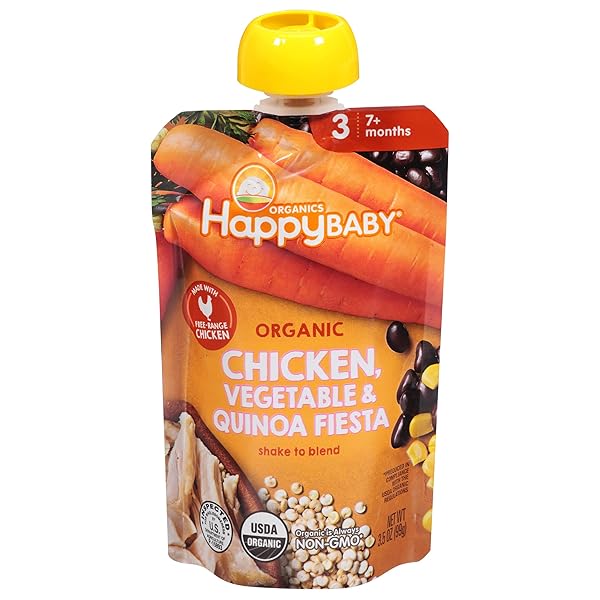 HAPPY BABY ORGANIC CHICKEN VEGETABLE QUINOA FIESTA BABY FOOD, 3.5 OZ