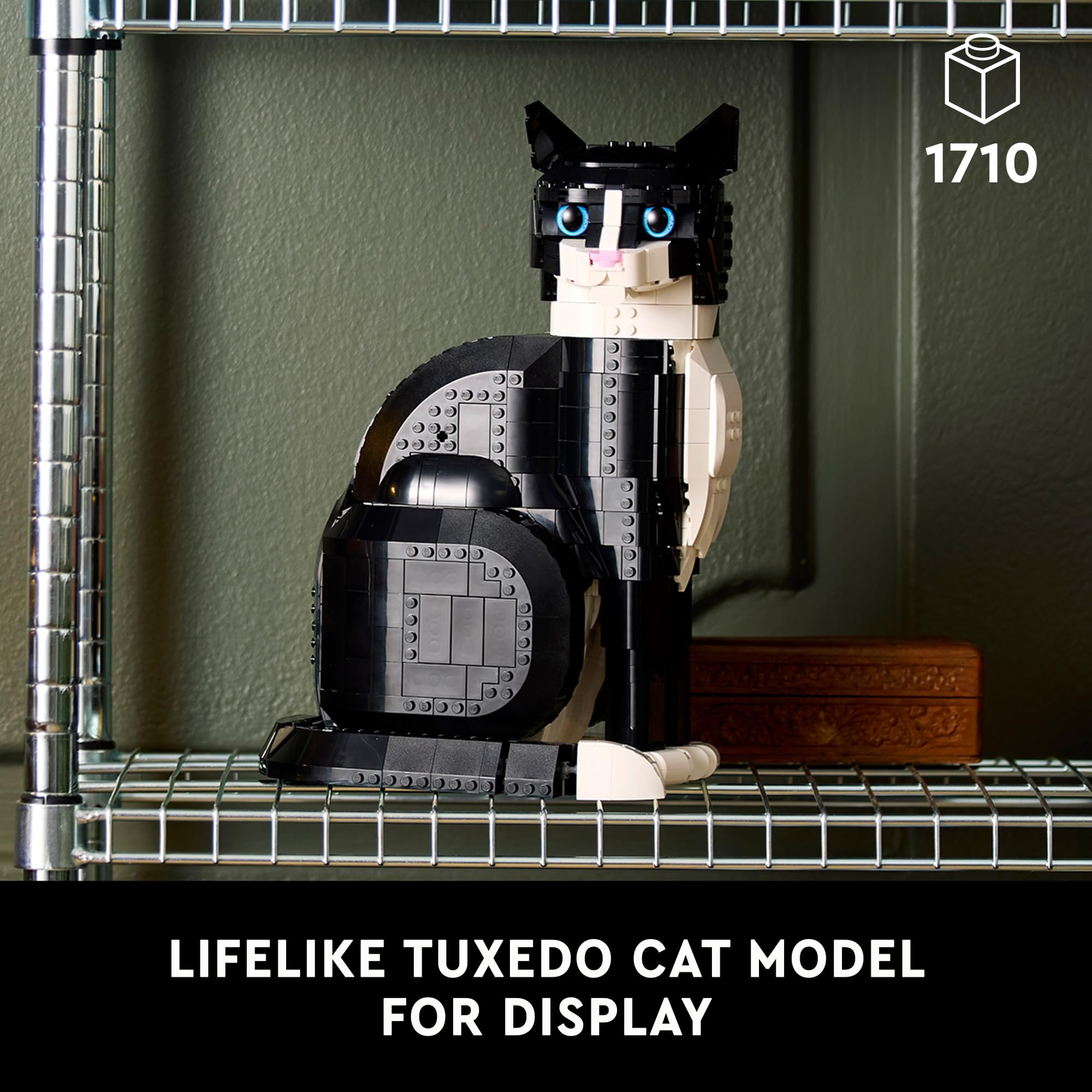 LEGO Ideas Tuxedo Cat - Juegos de construcción para adultos a partir de 18 años - Kit de manualidades para decoración del hogar, salón o dormitorio - Regalo de cumpleaños - 21349