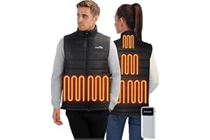 Ponsonbay Heated Vest for Men Women with Battery Pack Included,Lightweight Heated Puffer Vest Heated Jacket for Winter