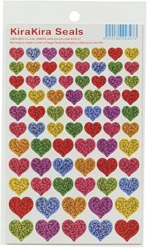 Amazon キラキラシール ステッカー カラフルハート 小 Kcs 17 シール ステッカー 文房具 オフィス用品