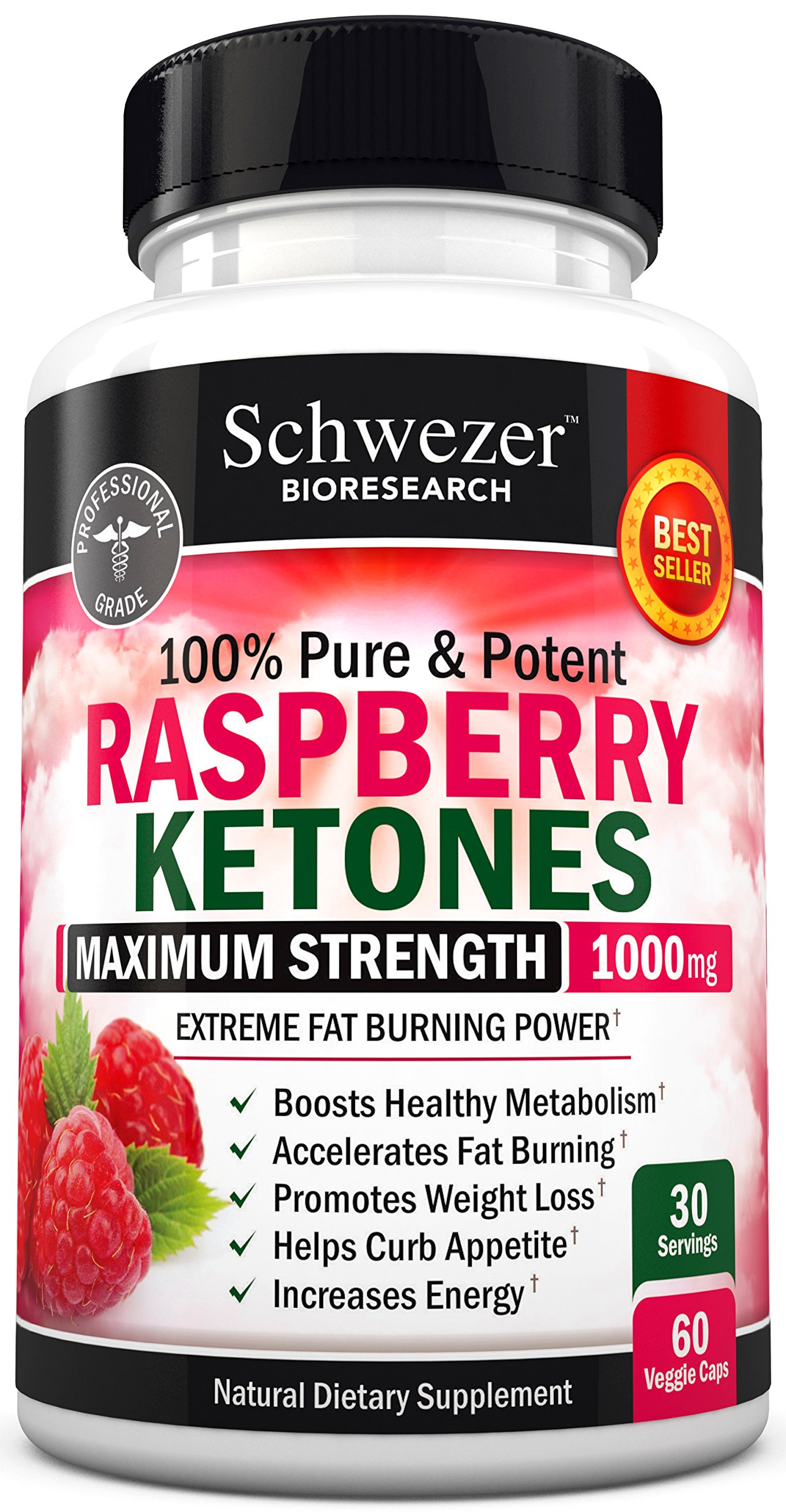 Raspberry Ketones Maximum Strength 1000mg. Extreme Weight Loss & Carb Blocker: Get Slim Fast. Potent Appetite Suppressant & Fat Burner. All Natural, No Side Effects. Made in USA. Money Back Guarantee
