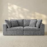 Oversized Modular Sectional Sofa, Cloud Couch, Boneless Sofa | Deep-Seat - Removable and Washable Covers - Sectional Couches for the Living Room / Apartment / Family Lounge
