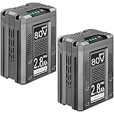 DTK Replacement for Kobalt 80V Battery 2800mAh Cordless Power Tool Battery 2 Packs KB2580-06 KB680-06 KB580-06 KB280-06